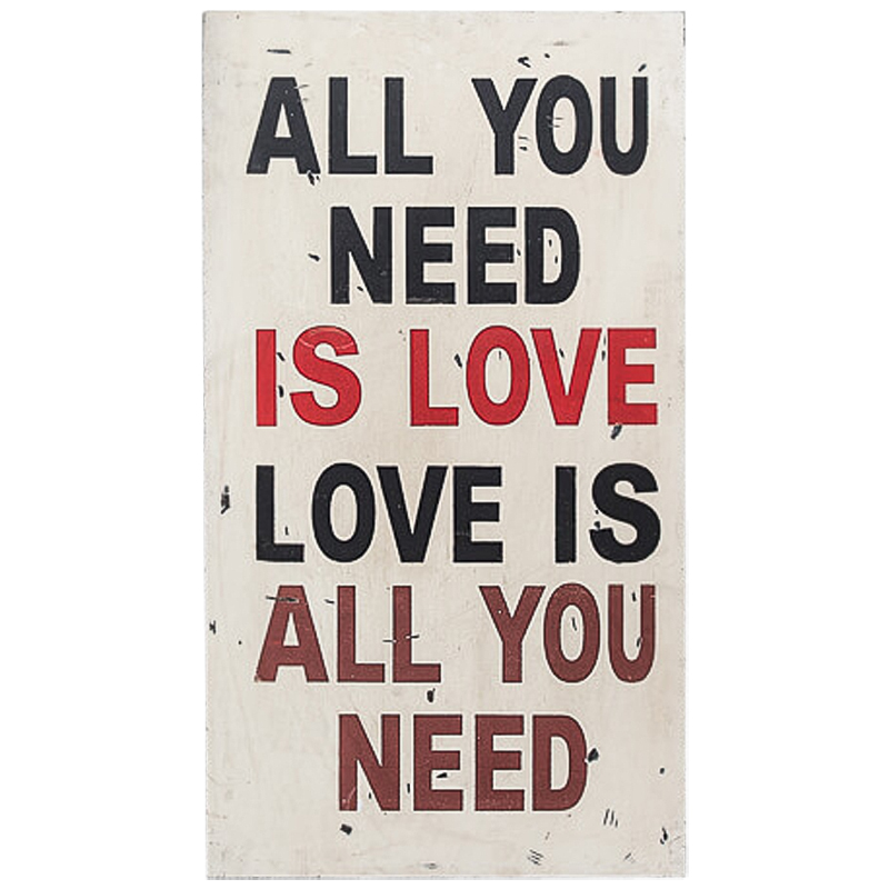Постер All you need is love Черно-белый Красный Постер All you need is love Черно-белый Красный в Твери | Loft Concept