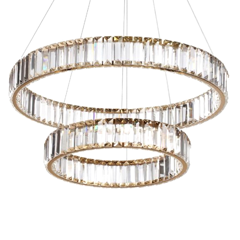 Люстра Хрустальная Ring Horizontal 2 кольца Золотой Прозрачный Люстра Хрустальная Ring Horizontal 2 кольца Золотой Прозрачный в Твери | Loft Concept