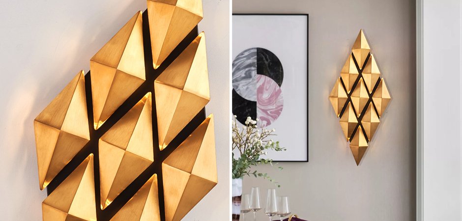Бра Honeycomb Gold lozenges Wall Lamp Бра Honeycomb Gold lozenges Wall Lamp - Loft-Concept в Твери