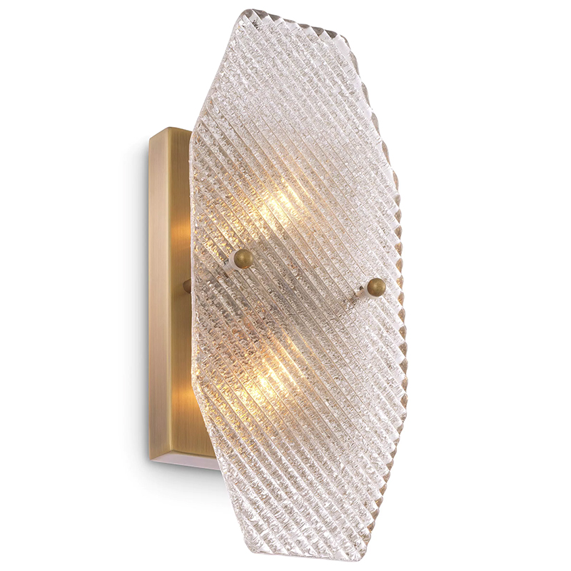 Бра Eichholtz Wall Lamp Fernando Латунь Прозрачное Стекло Бра Eichholtz Wall Lamp Fernando Латунь Прозрачное Стекло в Твери | Loft Concept