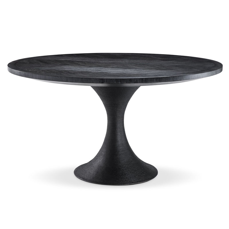 Обеденный стол Eichholtz DINING TABLE MELCHIOR ROUND black Черный Обеденный стол Eichholtz DINING TABLE MELCHIOR ROUND black Черный в Твери | Loft Concept
