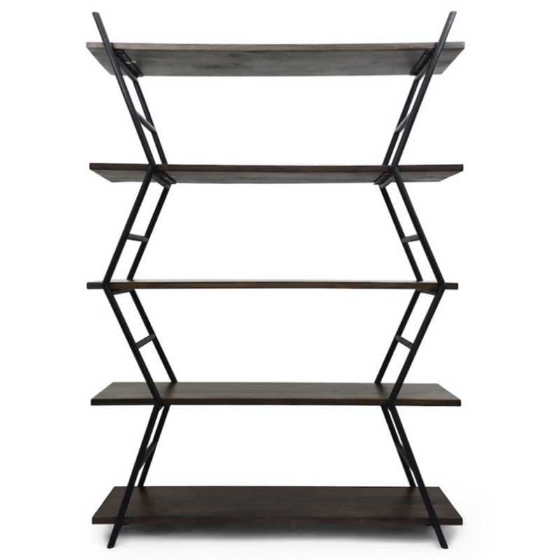 Стеллаж Industrial Zigzag Dark Wood Коричневый Черный Стеллаж Industrial Zigzag Dark Wood Коричневый Черный в Твери | Loft Concept