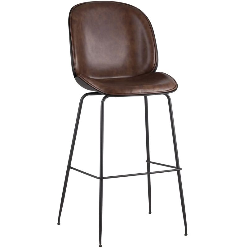 Стул Барный Винтажная Темно-Коричневыя Экокожа Vendramin Bar Chair Коричневый винтаж Черный Стул Барный Винтажная Темно-Коричневыя Экокожа Vendramin Bar Chair Коричневый винтаж Черный в Твери | Loft Concept