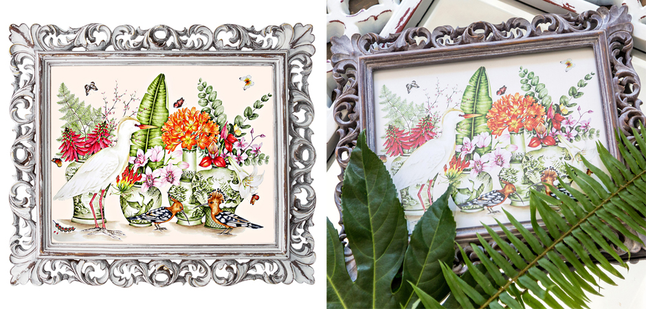 Постер White Heron and Hoopoe Poster - Loft-Concept в Твери