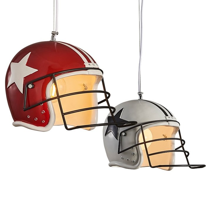 Подвесной светильник Sport Helmet Pendant Белый Красный Подвесной светильник Sport Helmet Pendant Белый Красный в Твери | Loft Concept