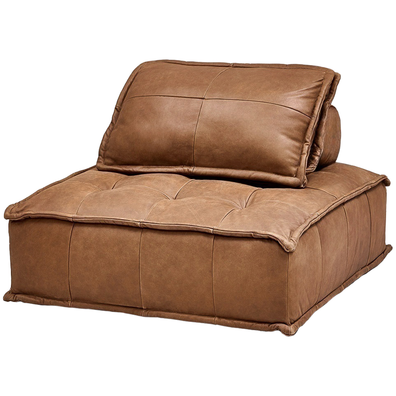Модульное коричневое кожаное кресло Caron Leather Armchair Коричневый Модульное коричневое кожаное кресло Caron Leather Armchair Коричневый в Твери | Loft Concept