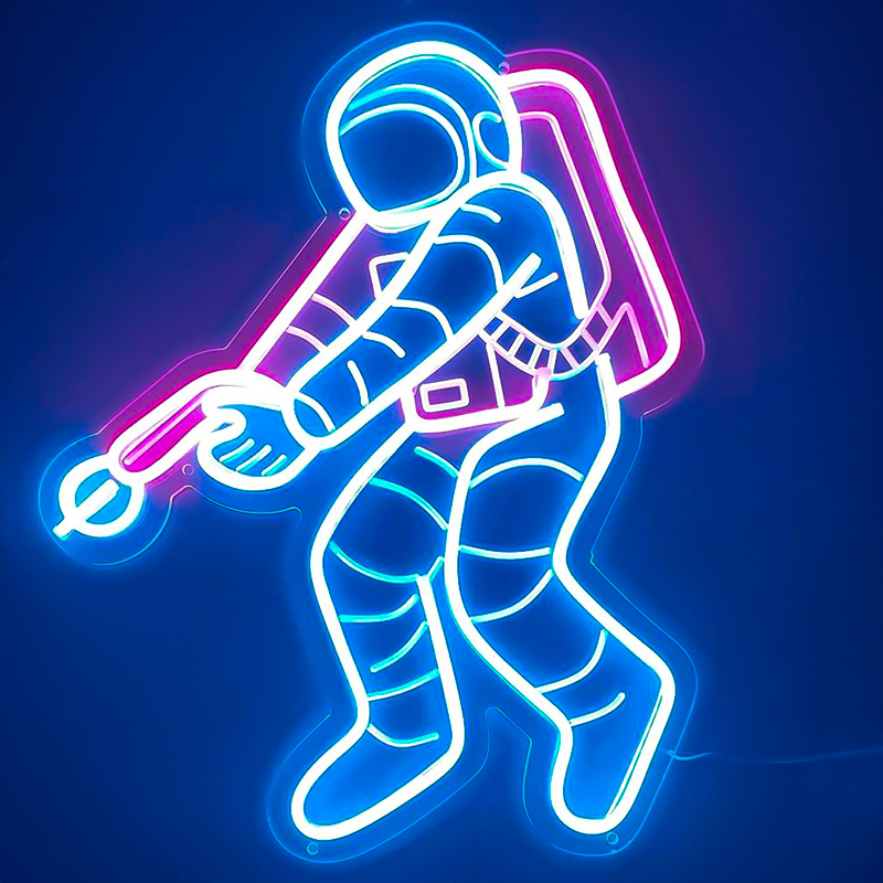 Неоновая настенная лампа Astronaut Neon Wall Lamp Синий Лиловый Неоновая настенная лампа Astronaut Neon Wall Lamp Синий Лиловый в Твери | Loft Concept