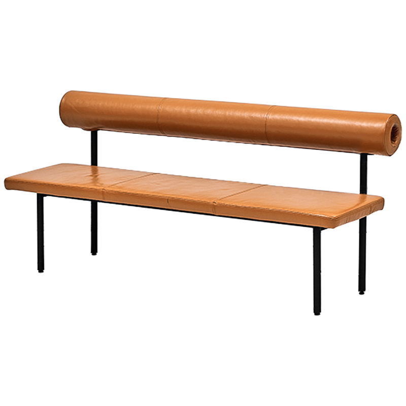 Диван-скамья с обивкой из натуральной кожи Timms Leather Sofa Bench Карамель Черный Диван-скамья с обивкой из натуральной кожи Timms Leather Sofa Bench Карамель Черный в Твери | Loft Concept