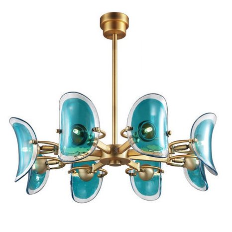 Люстра Lily Turquoise Glass circle Глянцевое золото Бирюзовый Люстра Lily Turquoise Glass circle Глянцевое золото Бирюзовый в Твери | Loft Concept