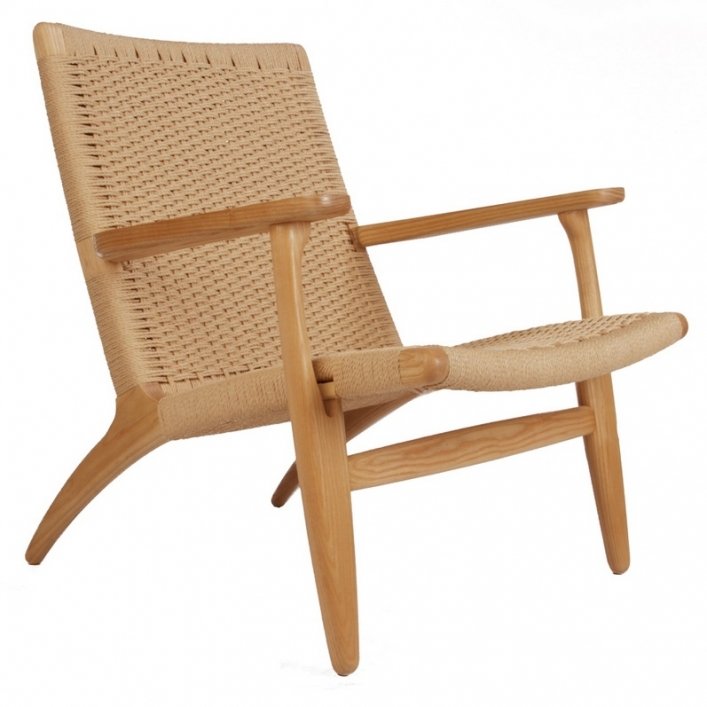 Кресло Hans Wegner CH25 Черный Бежевый Кресло Hans Wegner CH25 Черный Бежевый в Твери | Loft Concept