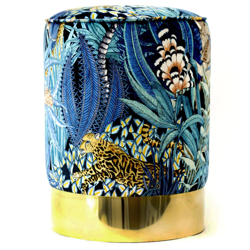 Пуф Синий Орнамент Sabie Forest Tanzanite Pouffe Синий Латунь Пуф Синий Орнамент Sabie Forest Tanzanite Pouffe Синий Латунь в Твери | Loft Concept