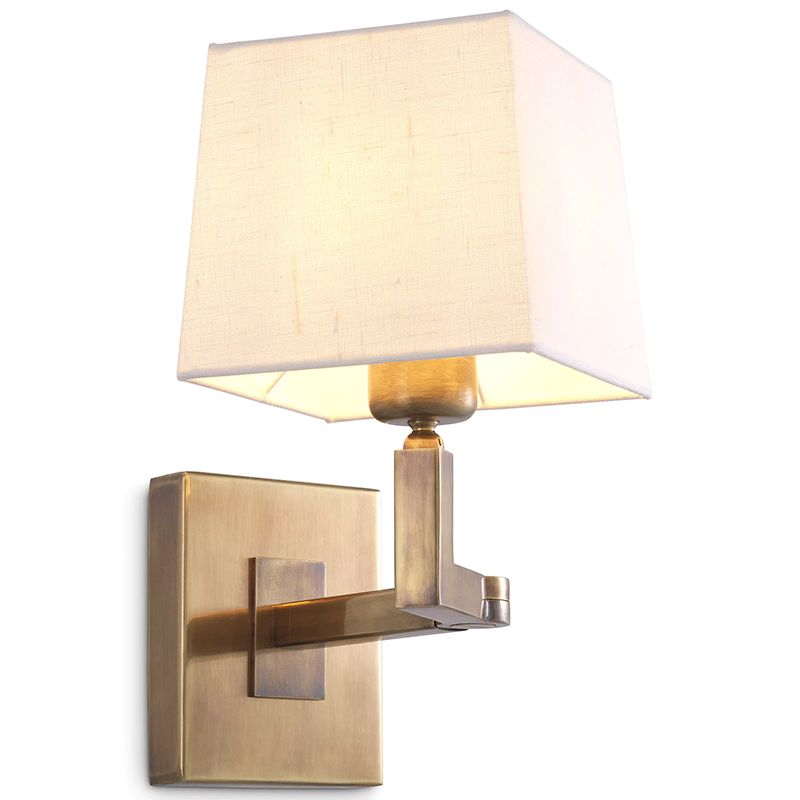 Бра Eichholtz Wall Lamp Cambell Brass Белый Винтажная латунь Бра Eichholtz Wall Lamp Cambell Brass Белый Винтажная латунь в Твери | Loft Concept