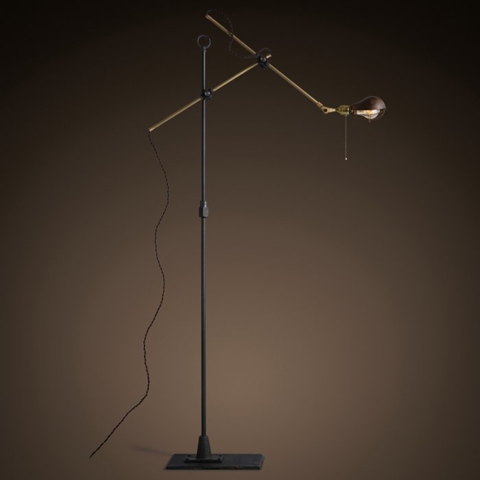 Напольный светильник Steampunk Extension Pole Floor 2 Латунь Черный Напольный светильник Steampunk Extension Pole Floor 2 Латунь Черный в Твери | Loft Concept
