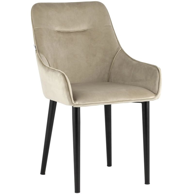 Стул Joan Chair Бежевый Велюр Бежевый Черный Стул Joan Chair Бежевый Велюр Бежевый Черный в Твери | Loft Concept