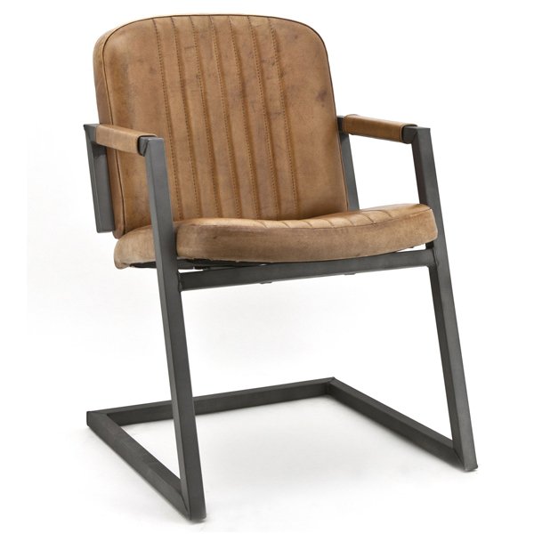 Кожаный стул Bar Stool Leather Zagreb Коричневый винтаж Винтажный черный Серый в Твери | Loft Concept 