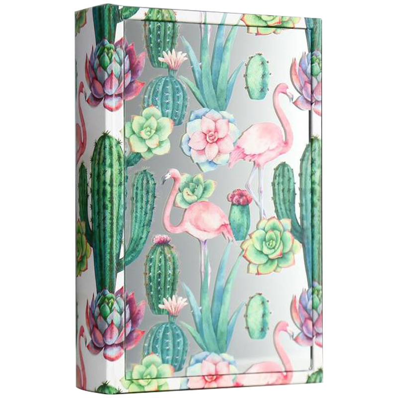 Шкатулка-книга Flamingos and Cacti Mirror Book Box Белый Зеленый Розовый Шкатулка-книга Flamingos and Cacti Mirror Book Box Белый Зеленый Розовый в Твери | Loft Concept