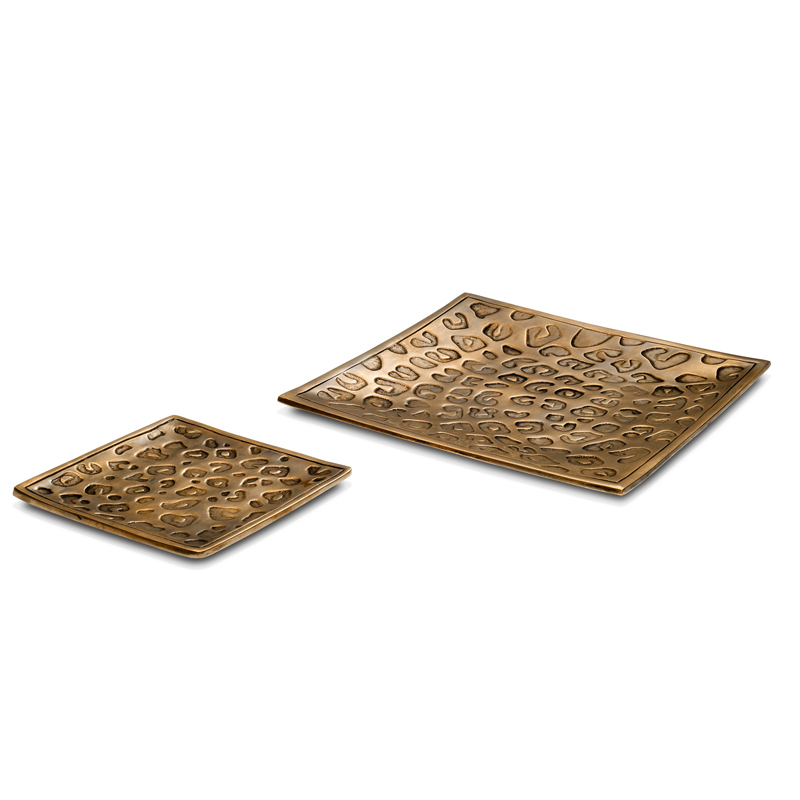 Комплект подносов Eichholtz Tray Jaguar set of 2 Винтажная латунь Комплект подносов Eichholtz Tray Jaguar set of 2 Винтажная латунь в Твери | Loft Concept