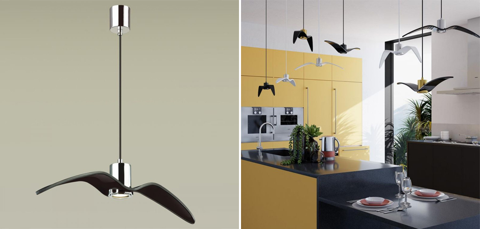 Подвесной светильник Seagull Average Chrome черный Подвесной светильник Seagull Average Chrome черный - Loft-Concept в Твери