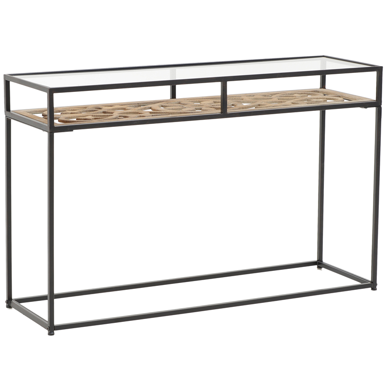 Консоль Provence Lace Console Древесина Черный Прозрачное Стекло Консоль Provence Lace Console Древесина Черный Прозрачное Стекло в Твери | Loft Concept
