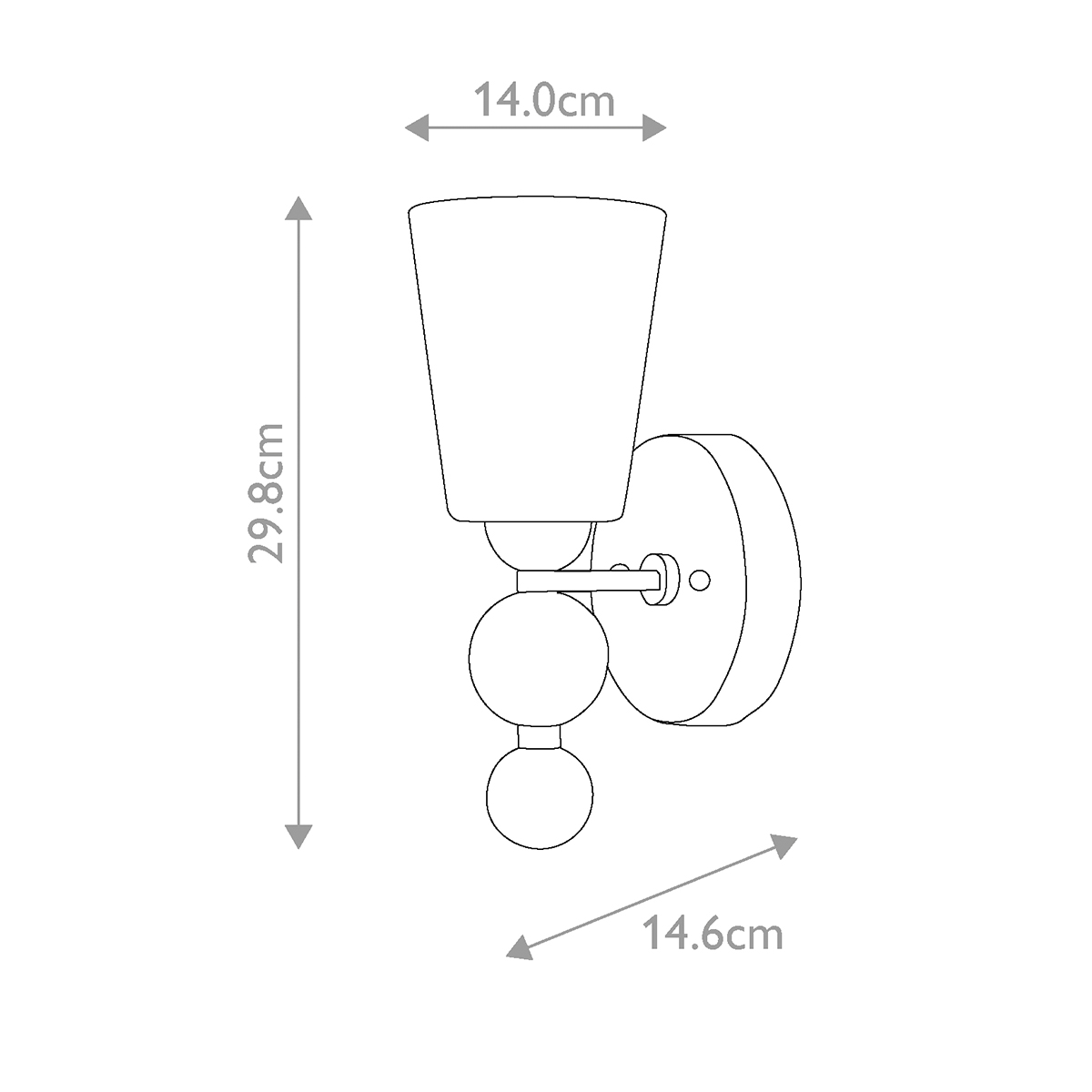 Бра с белым матовым стеклянным плафоном и тремя декоративными шарами Hinkley в Твери