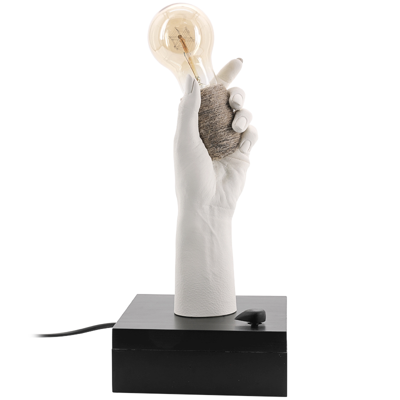 Настольная лампа Table Lamp Sculpture Arm Белый Черный Настольная лампа Table Lamp Sculpture Arm Белый Черный в Твери | Loft Concept
