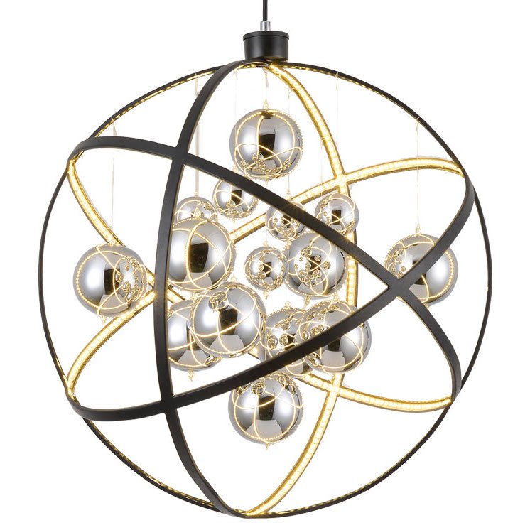 Люстра Atomic nucleus Chandelier Глянцевое золото Черный Люстра Atomic nucleus Chandelier Глянцевое золото Черный в Твери | Loft Concept