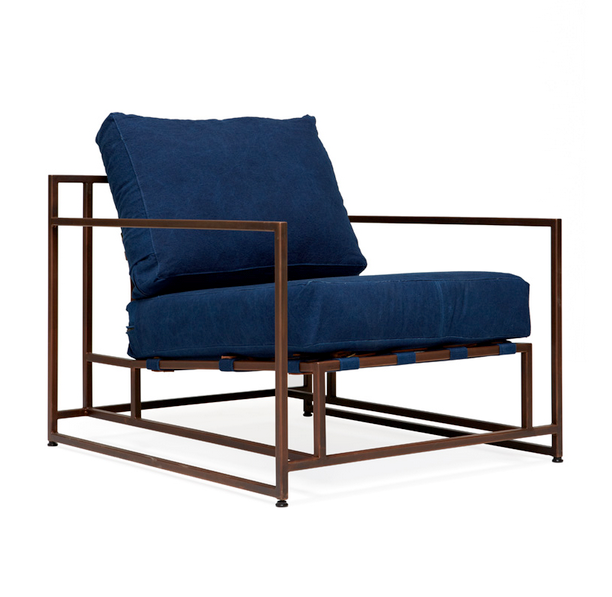 Кресло Kenn X Miller armchair Indigo and copper denim Индиго Кресло Kenn X Miller armchair Indigo and copper denim Индиго в Твери | Loft Concept