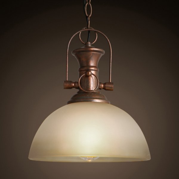 Люстра Old Copper Pendant Glass Белый Медь Люстра Old Copper Pendant Glass Белый Медь в Твери | Loft Concept