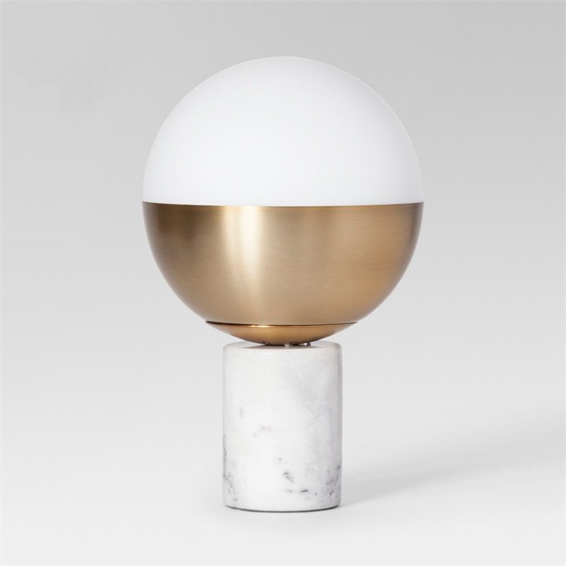 Настольная лампа Geneva Globe Marble Белый Латунь Настольная лампа Geneva Globe Marble Белый Латунь в Твери | Loft Concept