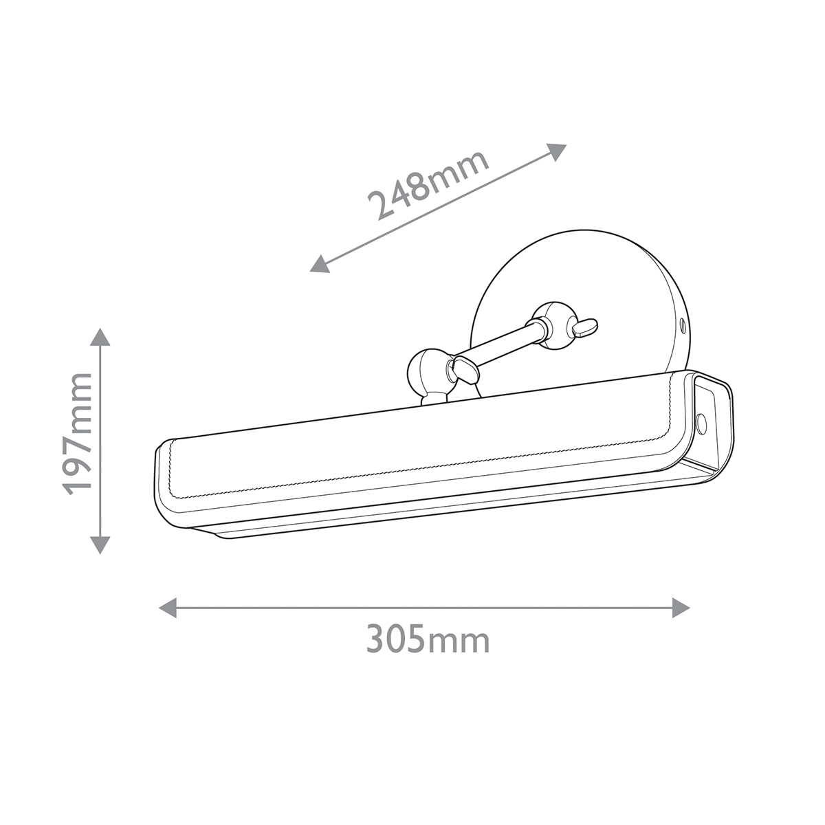 Светильник для картин цвет винтажная латунь с прямоугольным плафоном из кожи черного цвета Alora в Твери