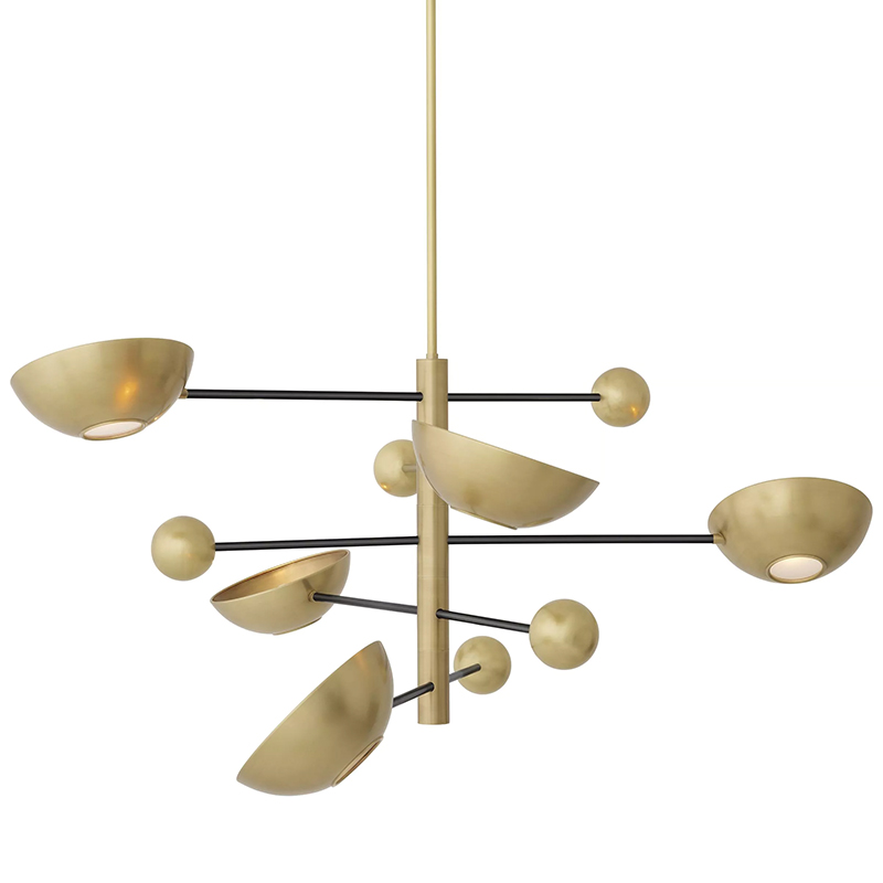 Люстра Eichholtz Chandelier Salinas Белое матовое стекло Латунь Люстра Eichholtz Chandelier Salinas Белое матовое стекло Латунь в Твери | Loft Concept