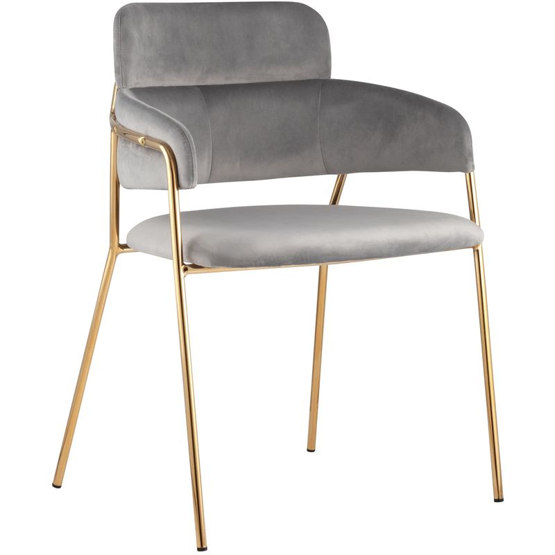 Стул Polina chair Светло-Серый Велюр Светло-серый Золотой Стул Polina chair Светло-Серый Велюр Светло-серый Золотой в Твери | Loft Concept
