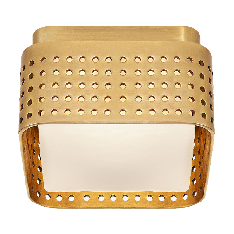 PRECISION Petite Flush Mount Brass Латунь Прозрачный белый PRECISION Petite Flush Mount Brass Латунь Прозрачный белый в Твери | Loft Concept