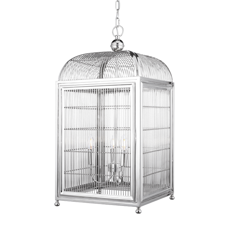 Люстра клетка Bird cage chrome Lantern Falcon Хром Люстра клетка Bird cage chrome Lantern Falcon Хром в Твери | Loft Concept
