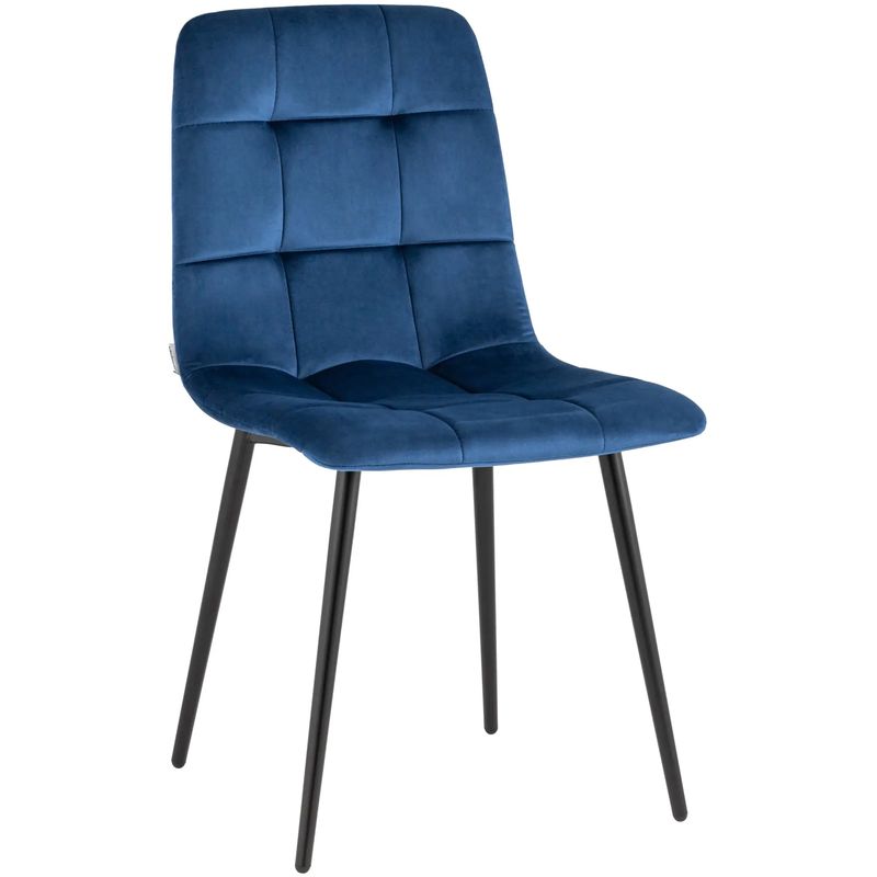 Стул NANCY Chair Синий Велюр Синий Черный Стул NANCY Chair Синий Велюр Синий Черный в Твери | Loft Concept