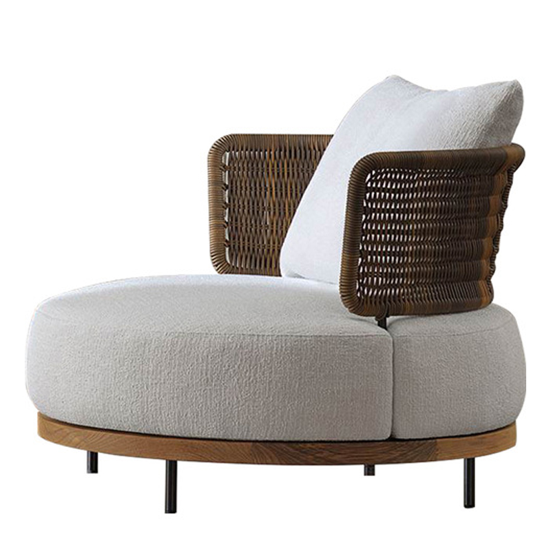 Кресло Round Lounge Chair Светло-серый Коричневый Кресло Round Lounge Chair Светло-серый Коричневый в Твери | Loft Concept