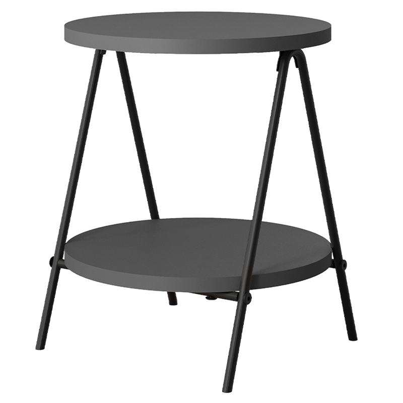 Стол приставной с 2-мя круглыми столешницами цвета антрацит ESSEL SIDE TABLE ANTHRACITE Антрацит Черный Стол приставной с 2-мя круглыми столешницами цвета антрацит ESSEL SIDE TABLE ANTHRACITE Антрацит Черный в Твери | Loft Concept