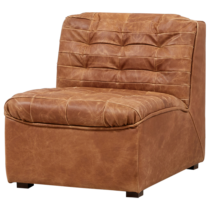 Модульное кожаное кресло Maxence Lounge Leather Armchair Коричневый Модульное кожаное кресло Maxence Lounge Leather Armchair Коричневый в Твери | Loft Concept