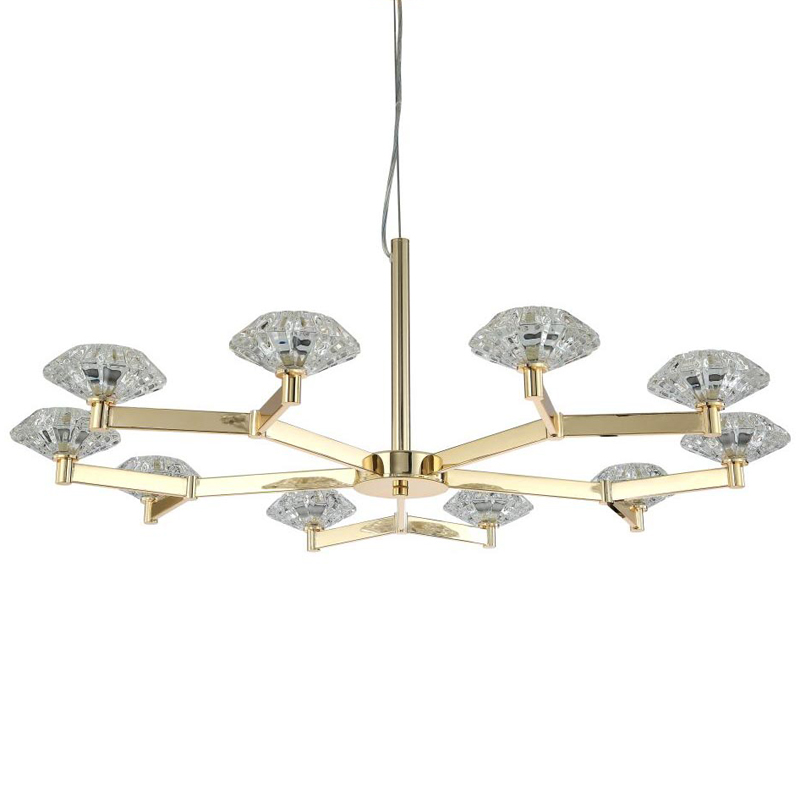 Люстра Yerker Chandelier Gold 10 Глянцевое золото Прозрачный Люстра Yerker Chandelier Gold 10 Глянцевое золото Прозрачный в Твери | Loft Concept
