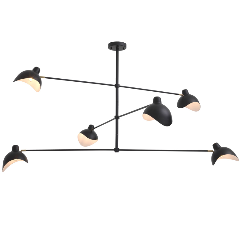 Люстра Eichholtz Chandelier Vince Black Латунь Античная полированная Черный в Твери | Loft Concept 