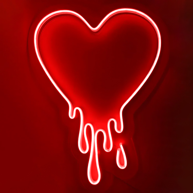 Неоновая настенная лампа Melted Heart Neon Wall Lamp Прозрачный Красный Неоновая настенная лампа Melted Heart Neon Wall Lamp Прозрачный Красный в Твери | Loft Concept