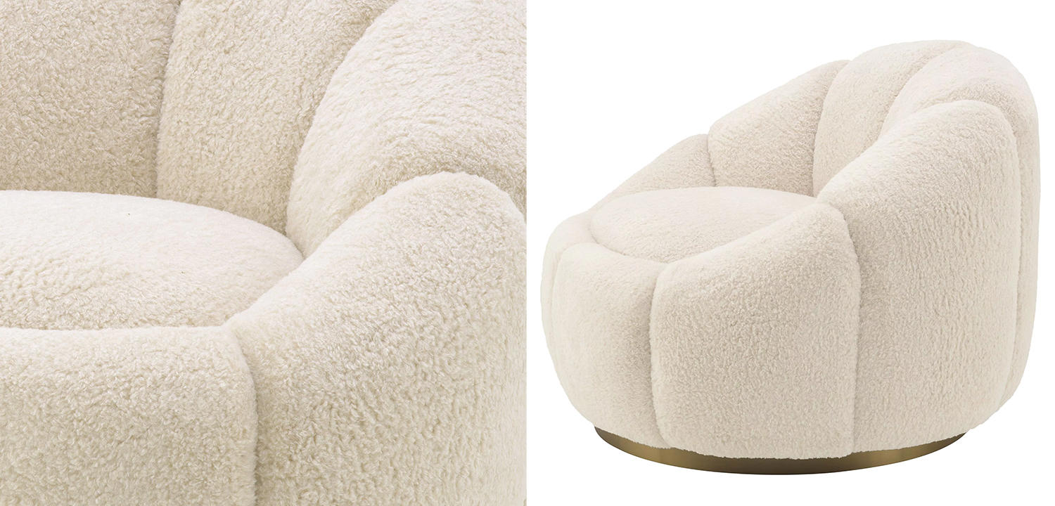 Кресло Eichholtz Swivel Chair Inger Brisbane Cream - фото №1