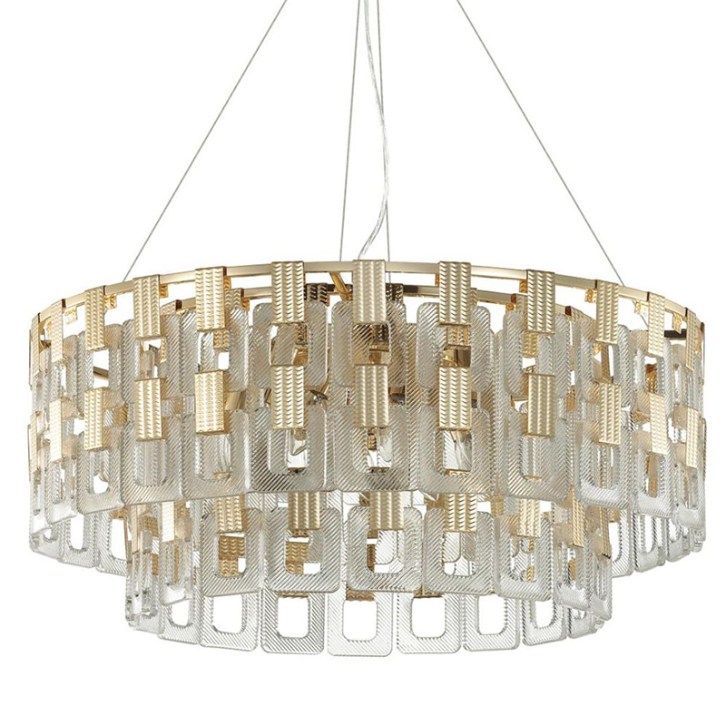 Люстра Ribbed Elements Pendant Round 67 Золотой Прозрачное Стекло Люстра Ribbed Elements Pendant Round 67 Золотой Прозрачное Стекло в Твери | Loft Concept