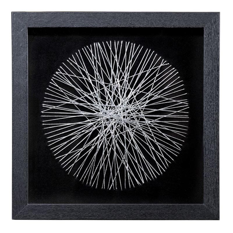 Панно Guinevere circle of threads 30 Серебряный Черный Панно Guinevere circle of threads 30 Серебряный Черный в Твери | Loft Concept