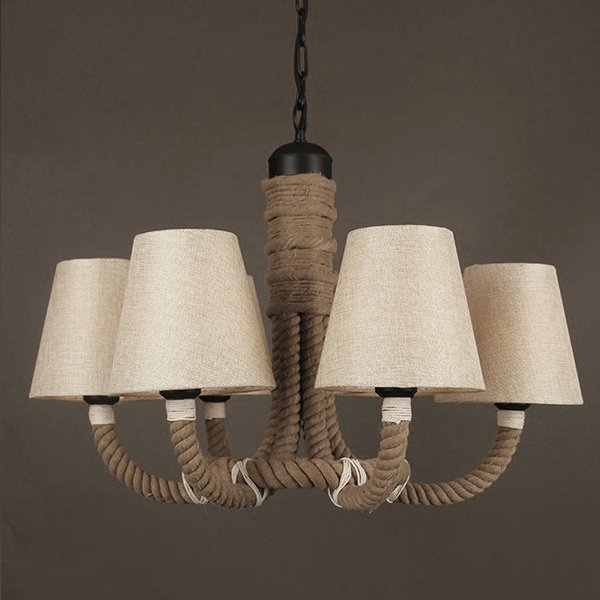 Люстра Rattan Chandelier Loft Rope Light Черный Люстра Rattan Chandelier Loft Rope Light Черный в Твери | Loft Concept