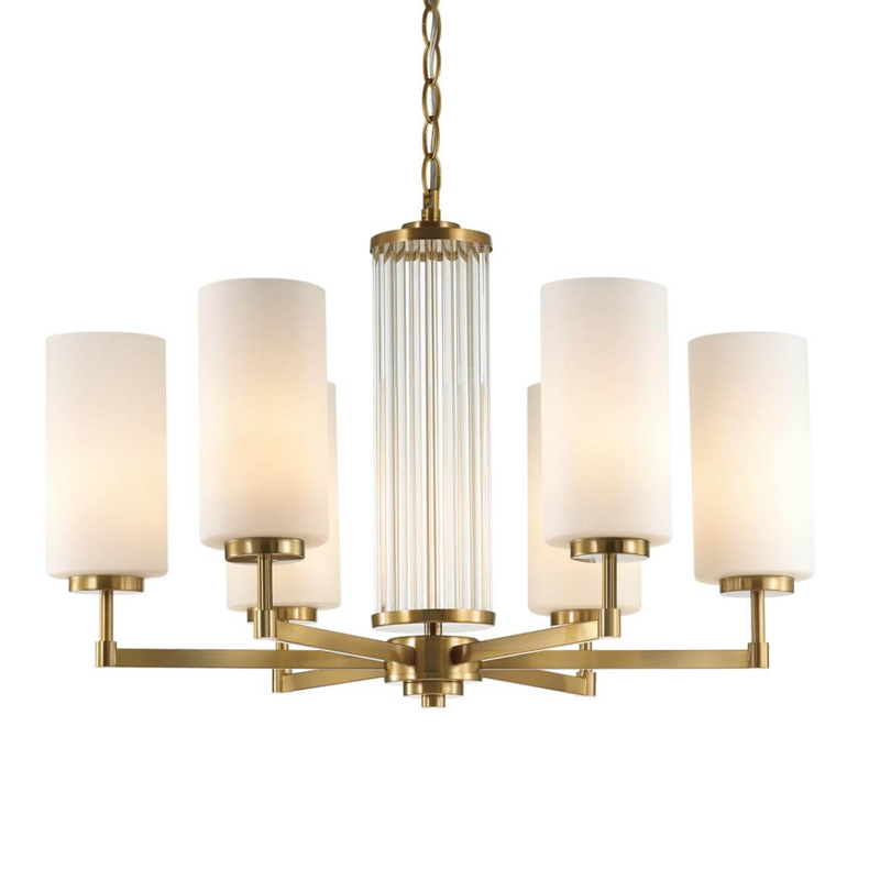 Люстра Pillars Chandelier Белый Золотой Люстра Pillars Chandelier Белый Золотой в Твери | Loft Concept