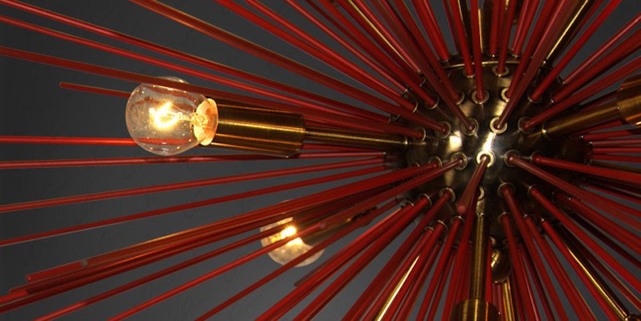 Люстра ASTRA Chandelier Sputnik Red and Brass Люстра ASTRA Chandelier Sputnik Red and Brass - Loft-Concept в Твери
