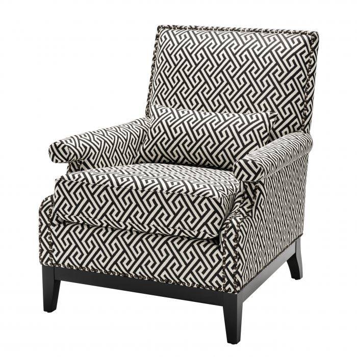 Кресло Eichholtz Chair Goldoni Black Черно-белый Черный в Твери | Loft Concept 