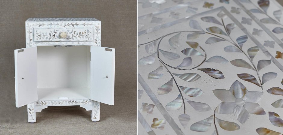 Тумба инкрустация перламутром Inlaid Bone Soft pearl Тумба инкрустация перламутром Inlaid Bone Soft pearl - Loft-Concept в Твери