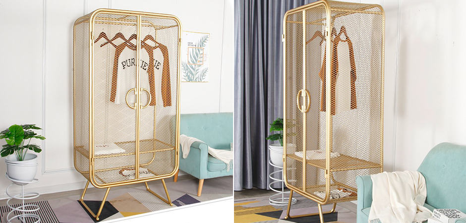 Шкаф Rhombic Grid Wardrobe Gold Шкаф Rhombic Grid Wardrobe Gold - Loft-Concept в Твери